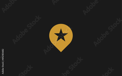 location with stars logo vector illustration design template