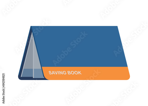 Opened saving book. Simple flat illustration.
