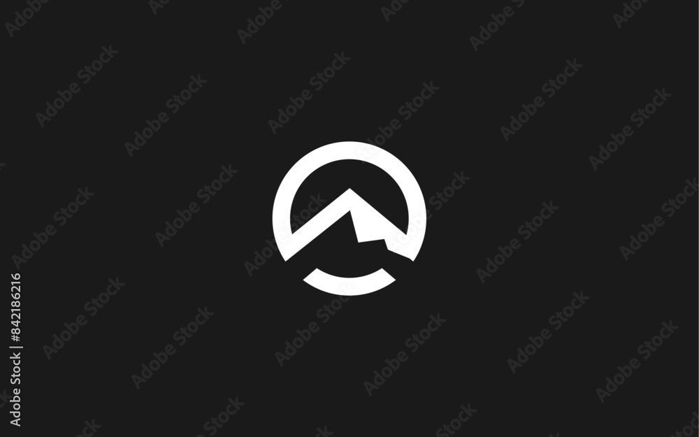 mountain with circle logo vector illustration design template mountain with circle logo vector illustration design template