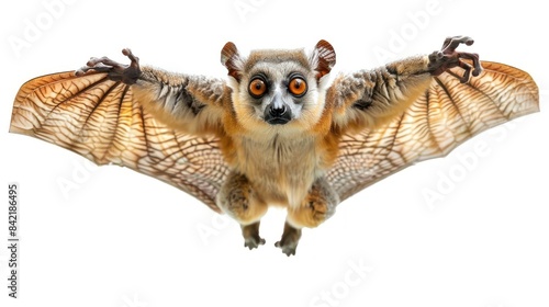 Flying Lemur full body clearly photo on white background ,  photo