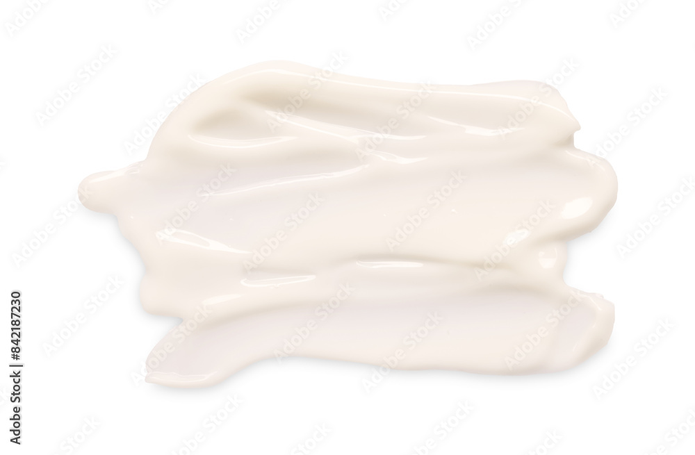 Sample of face care cream isolated on white, top view Sample of face care cream isolated on white, top view