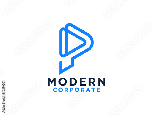 Free Download Letter P logo design template. - GFXLoad