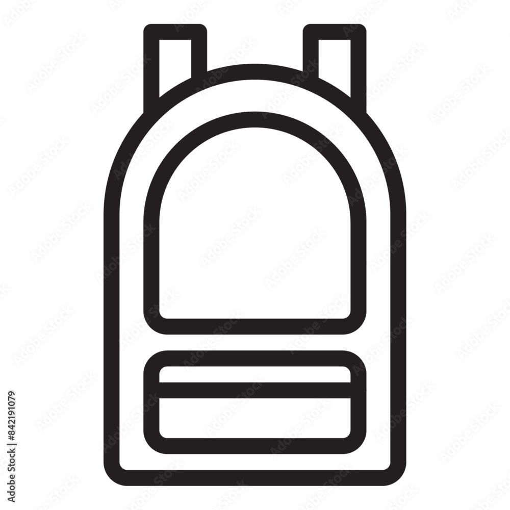 Fototapeta premium Backpack icon linear style. Backpack for school or hiking. Vector illustration.