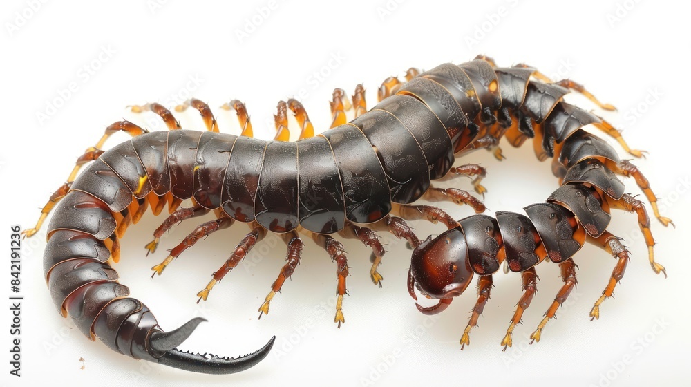 Fototapeta premium Giant Desert Centipede full body clearly photo on white background ,