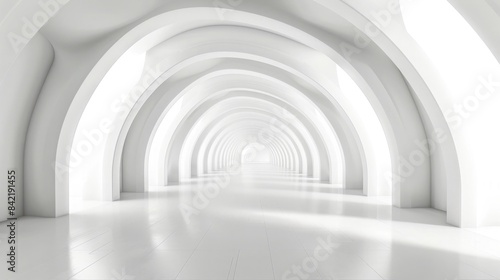 abstract architecture background futuristic white arched interior