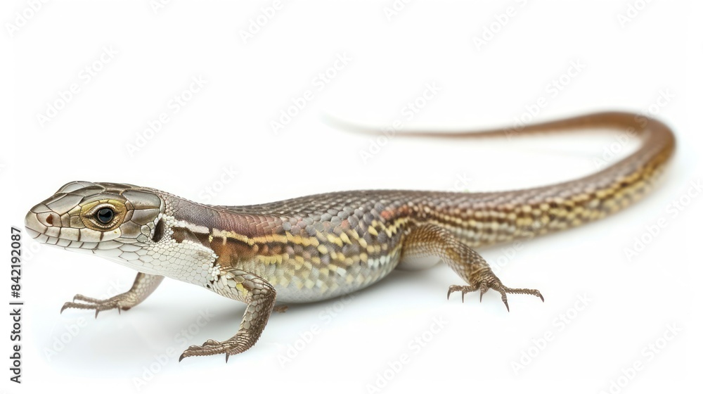Naklejka premium Glass Lizard full body clearly photo on white background , 