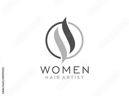 Abstract Hair Wave Logo Letter S Design.