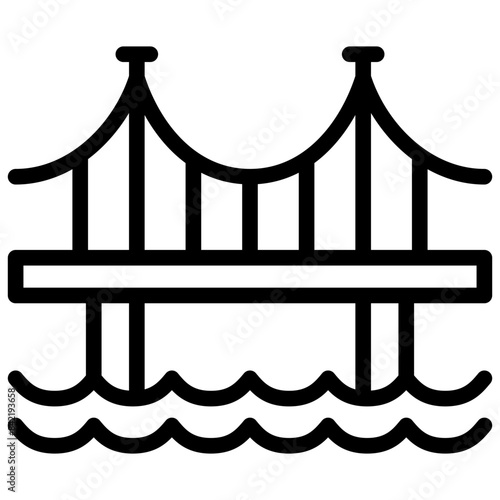 bridge icon illustration design with outline