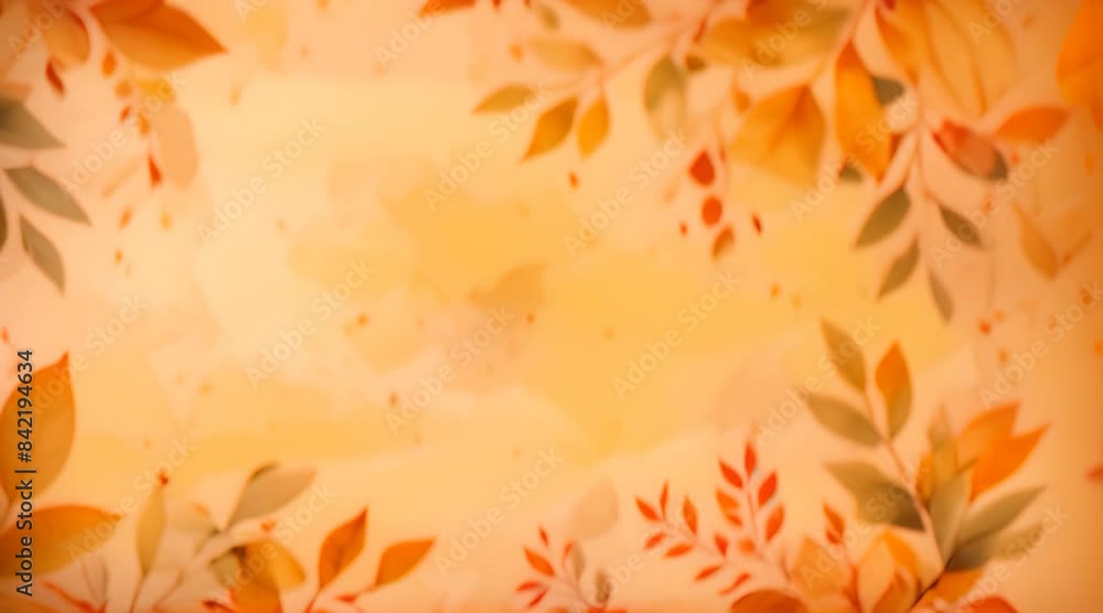 Simple aesthetic autumn inspired autumn watercolor background with leaves and nature elements Simple aesthetic autumn inspired autumn watercolor background with leaves and nature elements