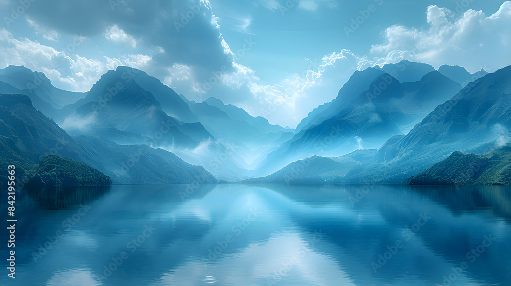 Fototapeta premium Pristine Serenity: Majestic Mountainscapes Photography