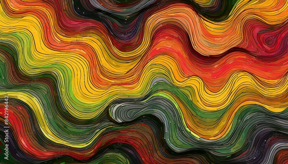 An abstract background with a wavy texture is painted in a rough and reggae style. An abstract background with a wavy texture is painted in a rough and reggae style.