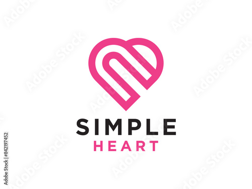 Abstract Heart Valentines day ribbon design.