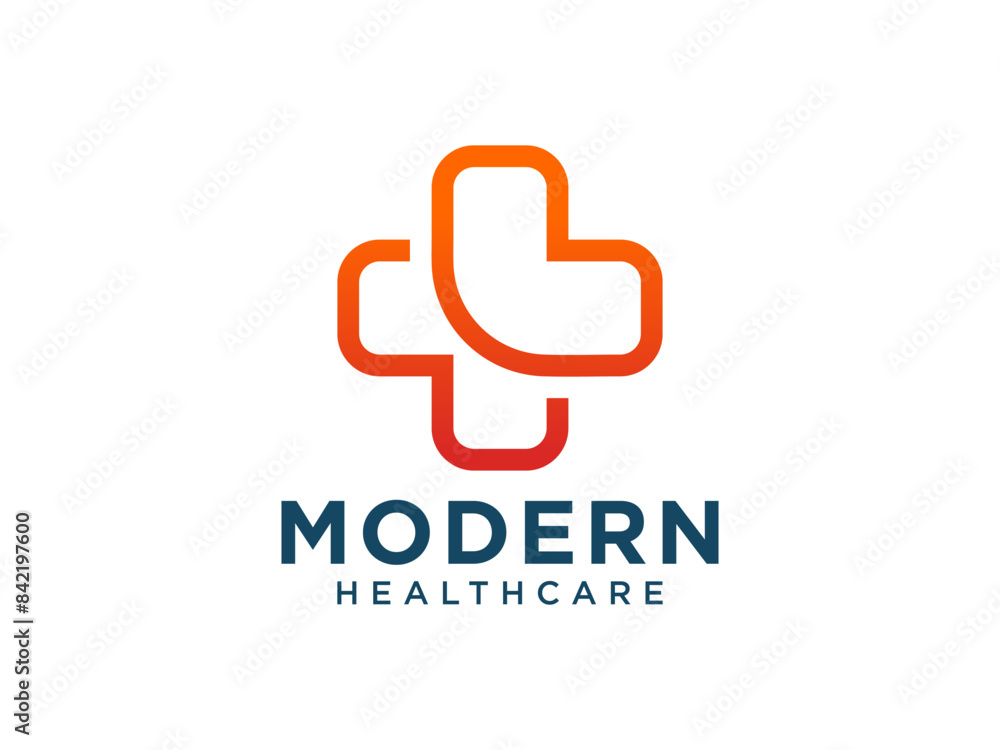 Obraz premium Modern Cross Healthcare Medical Logo.