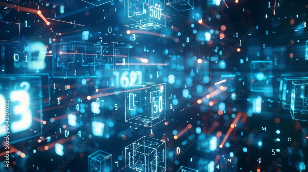 Abstract Digital Data Network Background Generative AI Abstract Digital Data Network Background Generative AI