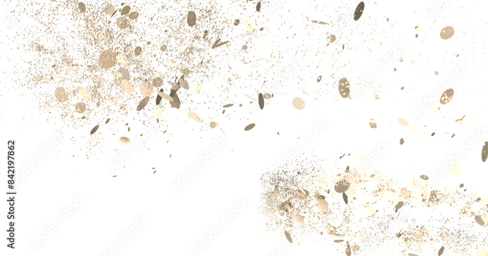 Elegant Embrace: Mesmerizing 3D Illustration Depicting Swirling gold Confetti Elegant Embrace: Mesmerizing 3D Illustration Depicting Swirling gold Confetti