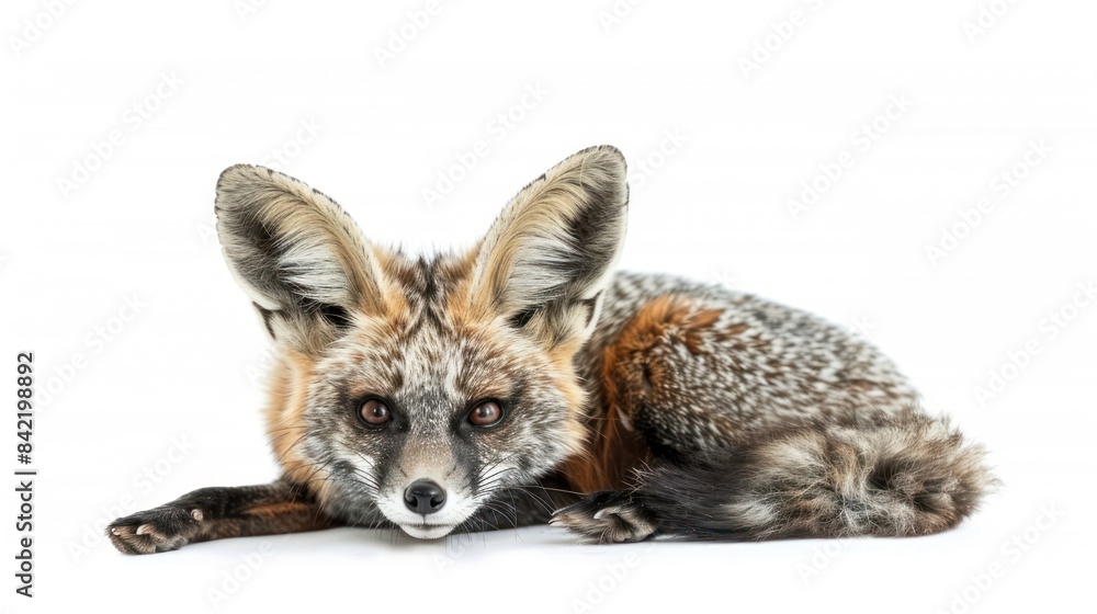 Fototapeta premium Bat-Eared Fox on white background ,