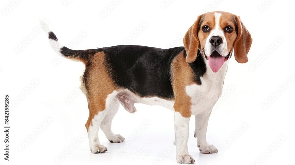 Beagle Shepherd on white background , Beagle Shepherd on white background ,