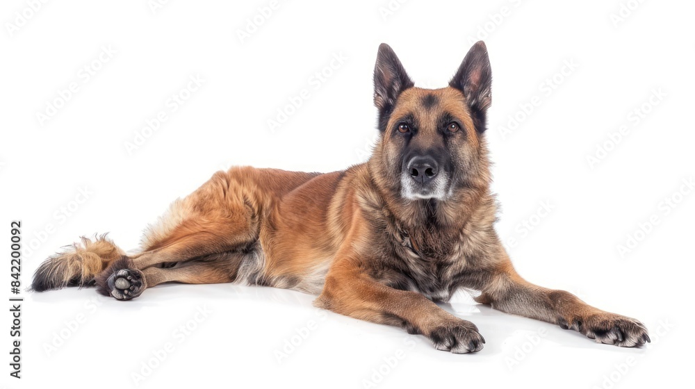 Belgian Laekenois on white background , 