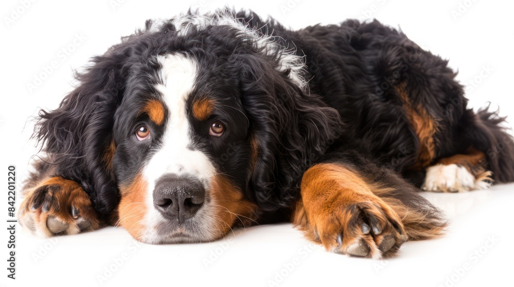Bernedoodle on white background , Bernedoodle on white background ,