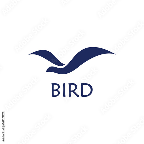 flying bird abstract flat icon logo