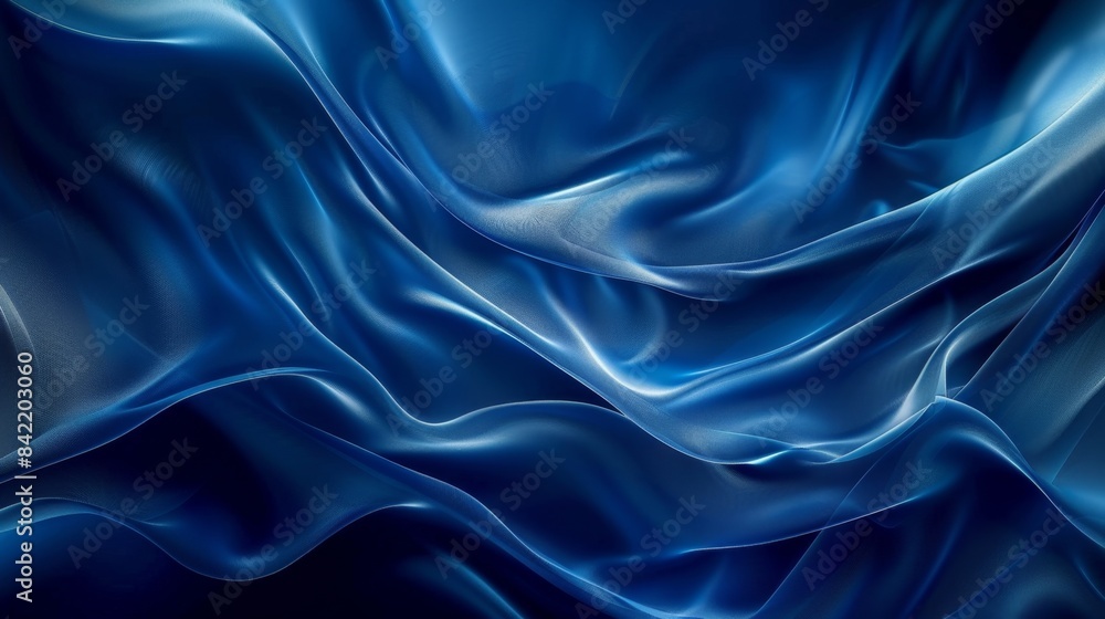 Elegant Blue Silk Fabric Background, Generative AI Elegant Blue Silk Fabric Background, Generative AI