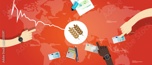 Fotografija wheat seed crop grain price goes down drop decrease cheap in global commodity ma