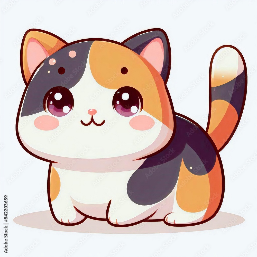 Calico cat cute vector without background Calico cat cute vector without background