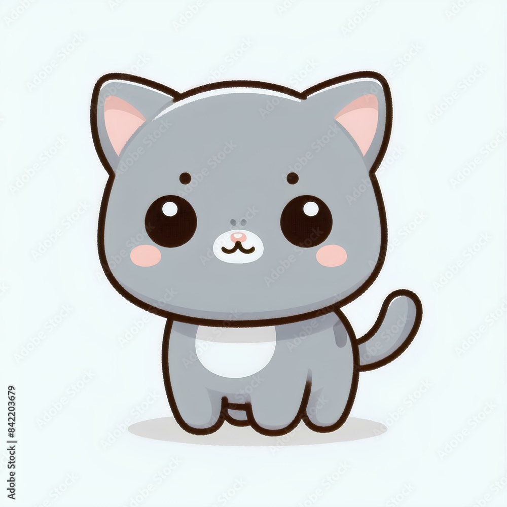 Gray Cat vector cartoon with no background Gray Cat vector cartoon with no background