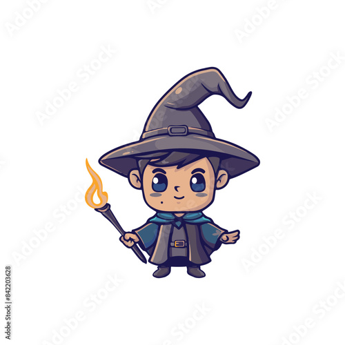 Cute wizard character vector design