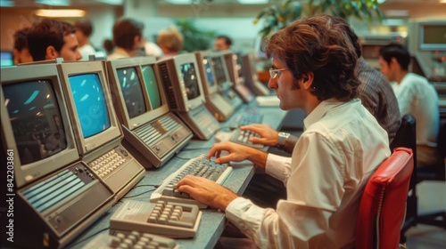 The 1980s workplace was a melting pot where professionalism was measured by one's ability to adapt to rapidly evolving trends and technologies.