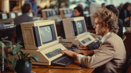 The 1980s workplace was a melting pot where professionalism was measured by one's ability to adapt to rapidly evolving trends and technologies. photo