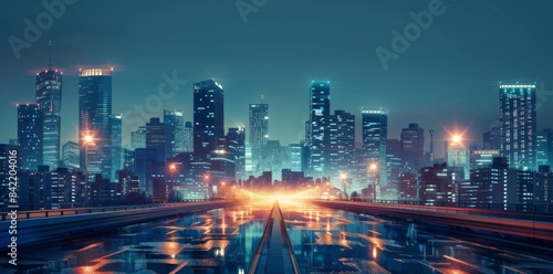 Wallpaper Mural Dynamic Urban Skyline at Dusk Torontodigital.ca