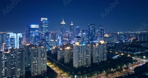 Wallpaper Mural Skyscraper central business district building background in Suzhou city Torontodigital.ca