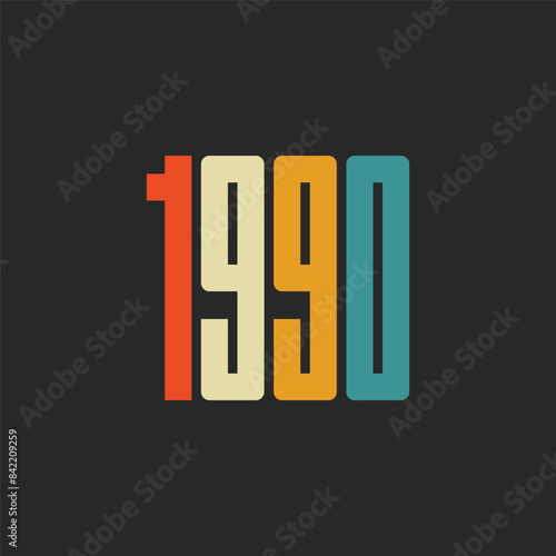 Vector 1990 birthday typography design