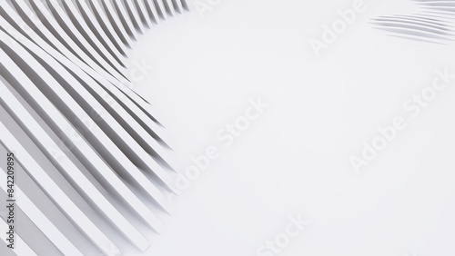 Abstract Curved Shapes. White Circular Background.