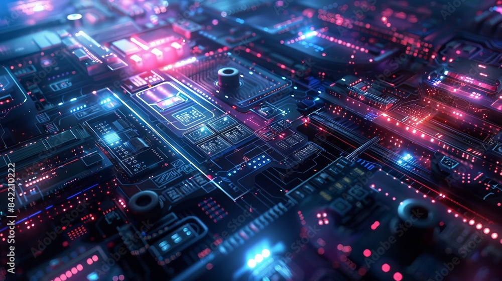 Digitally Generated Image Representing Computers, Electronics, and Technology Concepts in a Modern and Abstract Design Digitally Generated Image Representing Computers, Electronics, and Technology Concepts in a Modern and Abstract Design