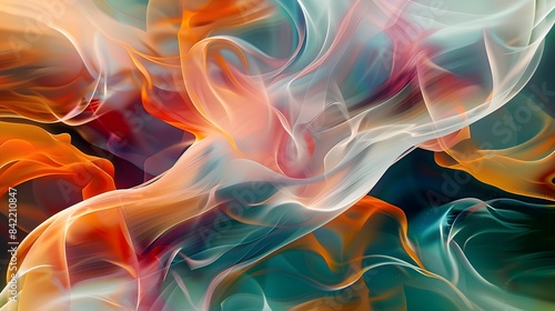 Flowing Dreamscape of Vibrant Abstract Color Patterns and Shapes photo