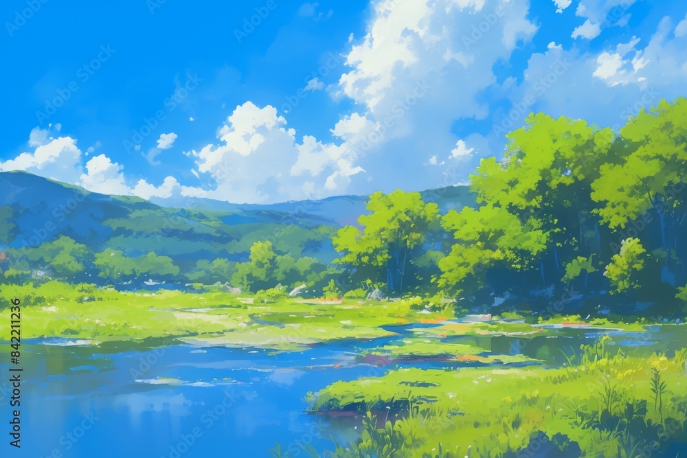 Naklejka premium Charming natural environments for your creative work