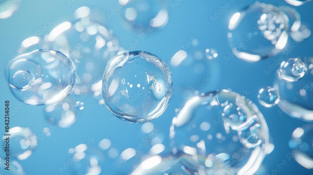 Electric Blue Liquid Bubbles in Azure Water Electric Blue Liquid Bubbles in Azure Water