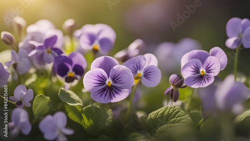 Photo of a Sumire (Violet) - Viola mandshurica Flower Generative AI photo