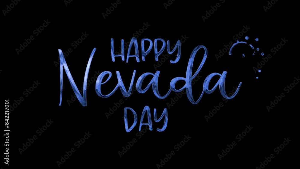 Animated happy nevada lettering on transparent background. Suitable for festive designs, social media posts, greetings, and holiday promotions. Perfect for adding a touch of celebration.