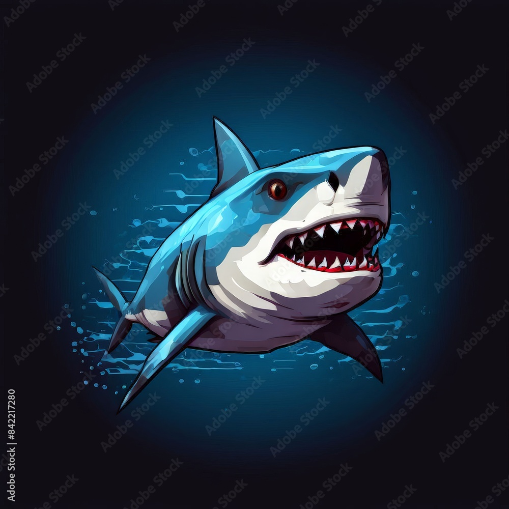 Fototapeta premium the Geometric Predator - The Fierce Shark