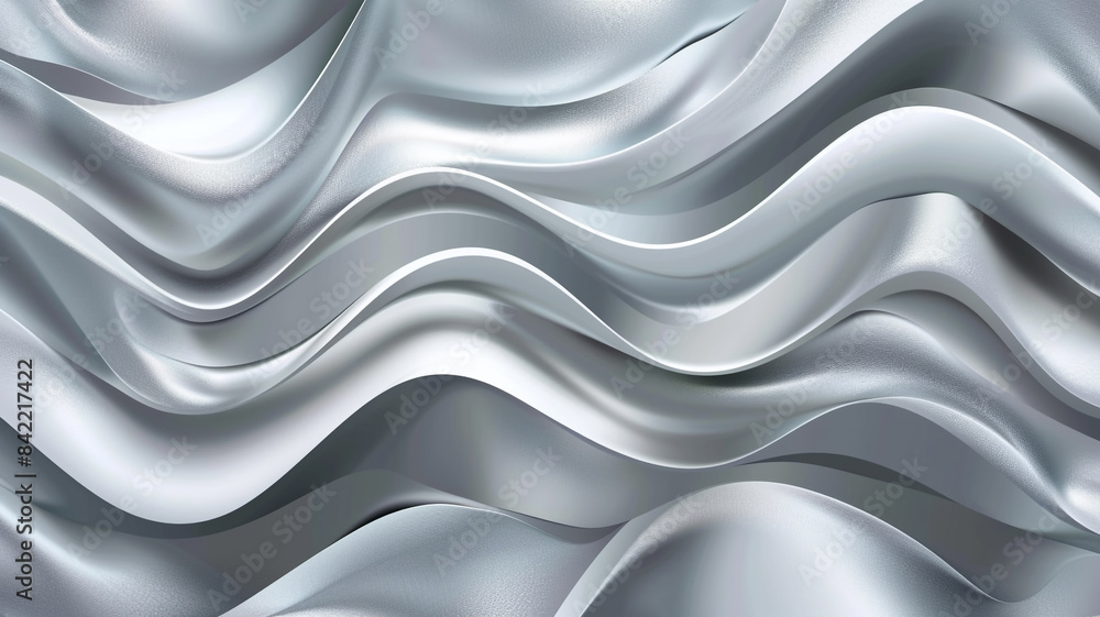 Close up of wavy silver pattern on black background Close up of wavy silver pattern on black background
