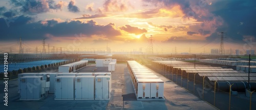 A battery storage facility showcasing advanced energy storage solutions for green energy