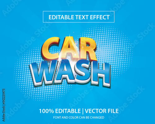 car wash clean text effect design