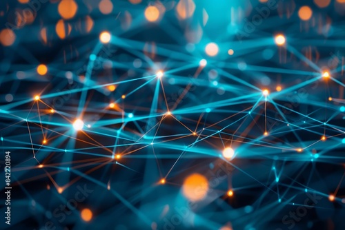 A hightech background with interconnected lines and nodes  representing the complexity and importance of cyber security