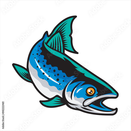 Vector Illustration of Steelhead Trout Fish with Simple Illustration