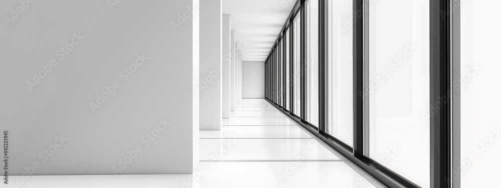 Minimalistic and bright image of a modern hallway, isolated on a white background. The clean design highlights simplicity and elegance in architecture.
Minimalistic and bright image of a modern hallway, isolated on a white background. The clean design highlights simplicity and elegance in architecture.