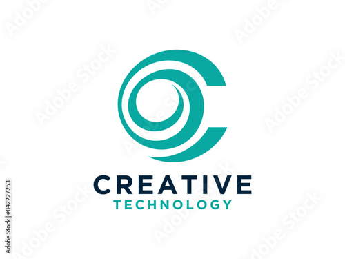 Abstract Initial Letter C Logo Design Template.