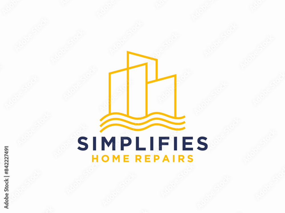 Simple modern building line art architecture logo design. Simple modern building line art architecture logo design.